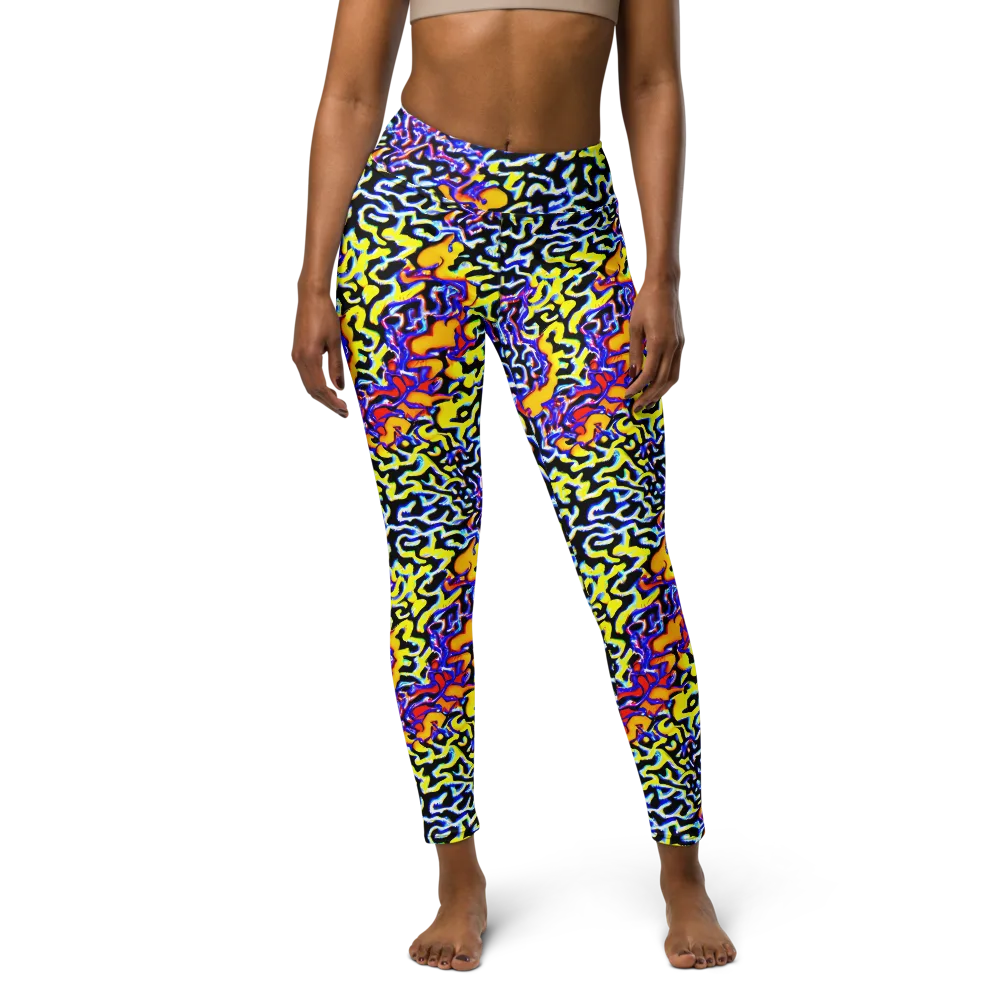 Acid Script on Yoga Leggings — Front