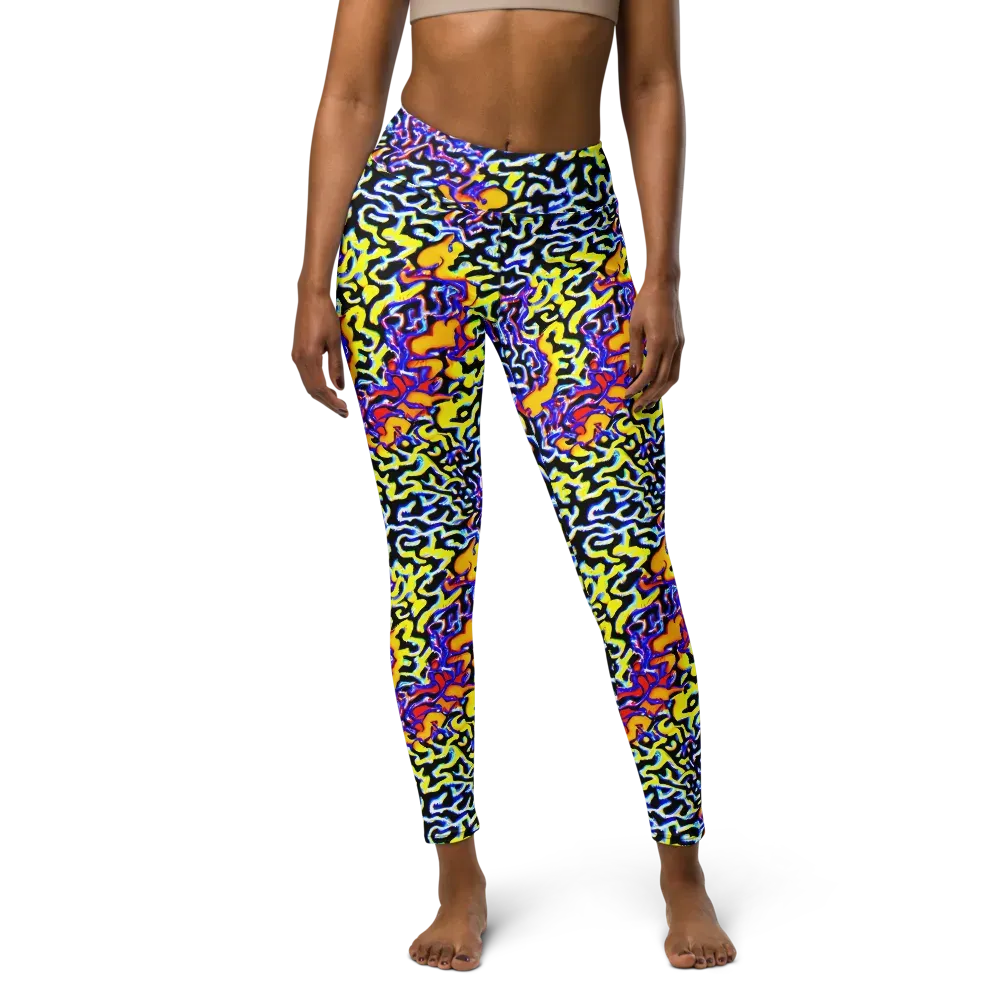 Acid Script on Yoga Leggings — Front