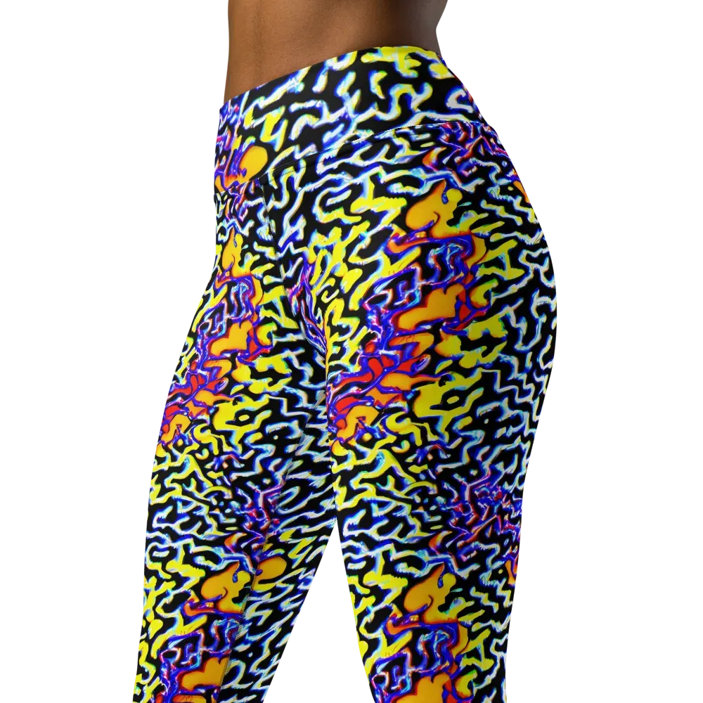 Acid Script on Yoga Leggings — Left Front