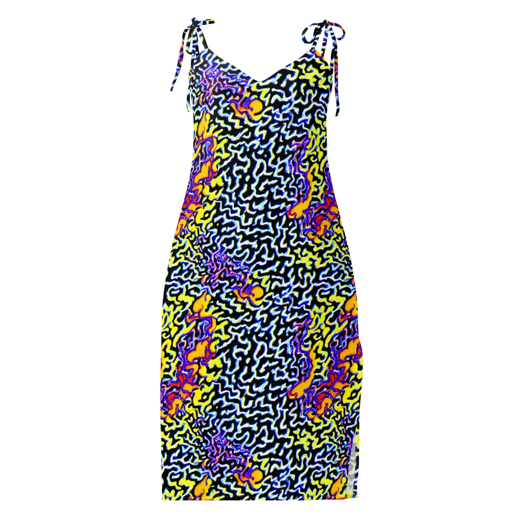 Acid Script on Slip Dress — Front