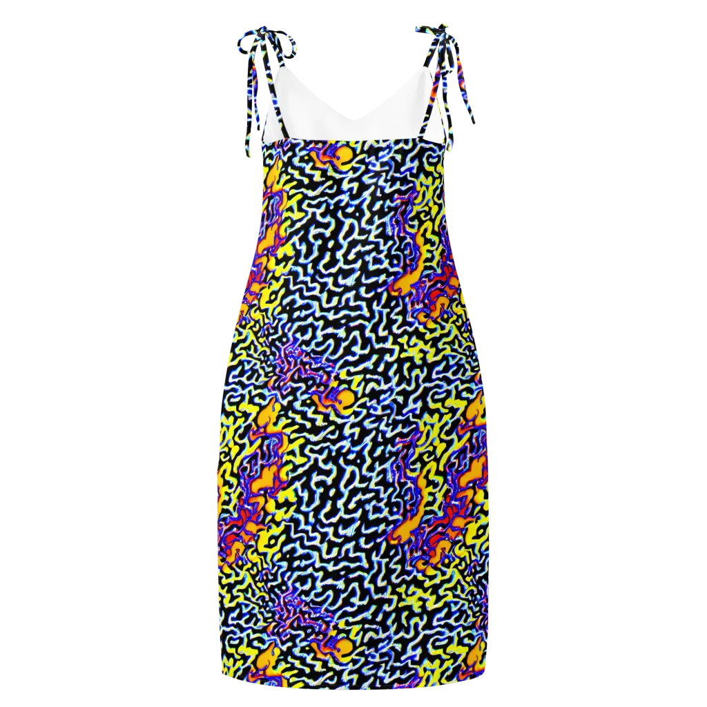 Acid Script on Slip Dress — Back