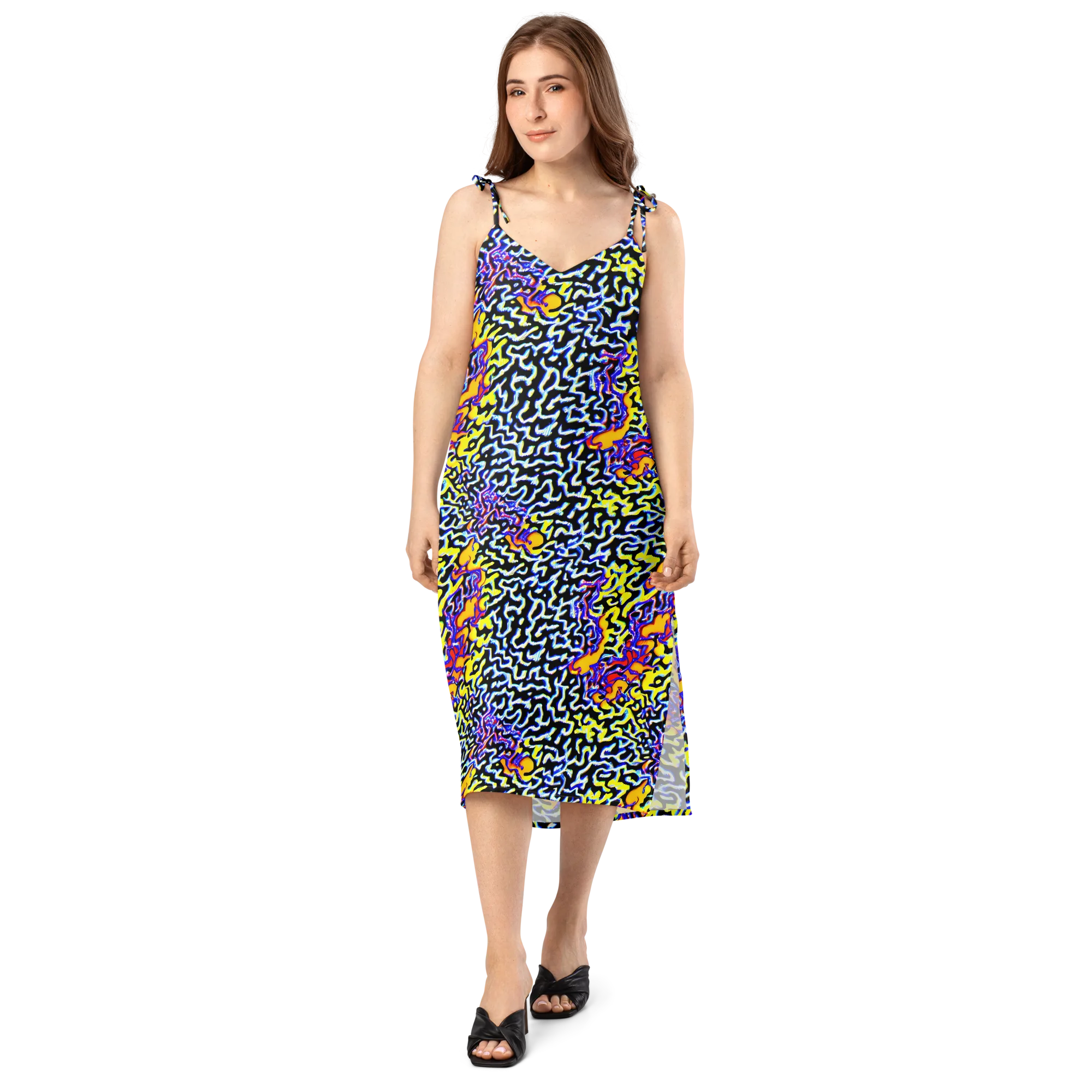 Acid Script on Slip Dress — Front