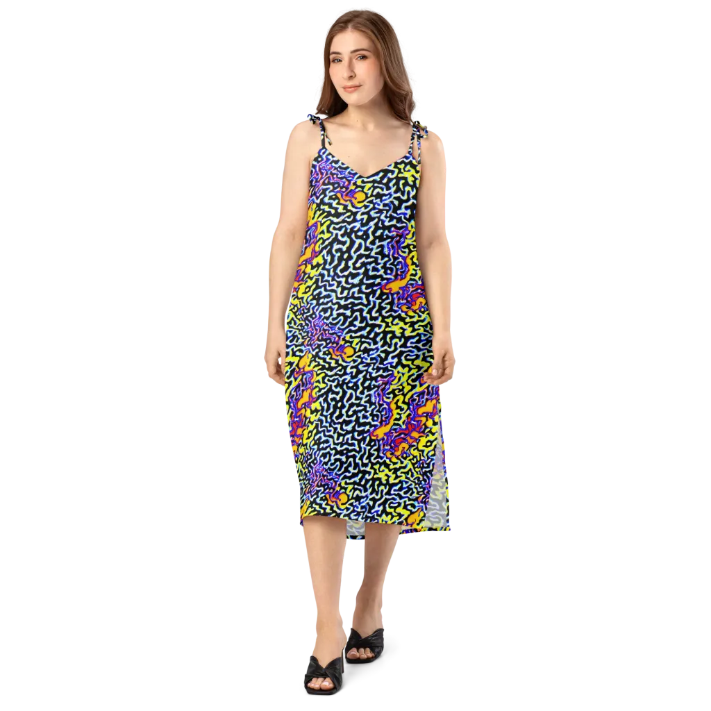 Acid Script on Slip Dress — Front