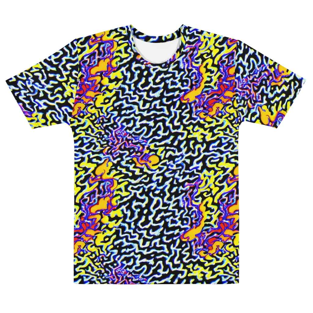 Acid Script on Men's Cotton Crew Neck T-Shirt — Front