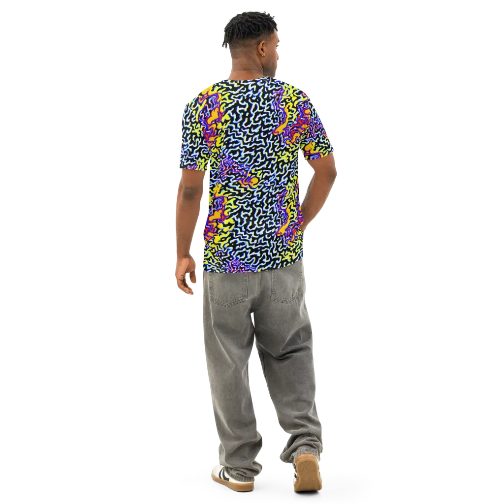 Acid Script on Men's Cotton Crew Neck T-Shirt — Back