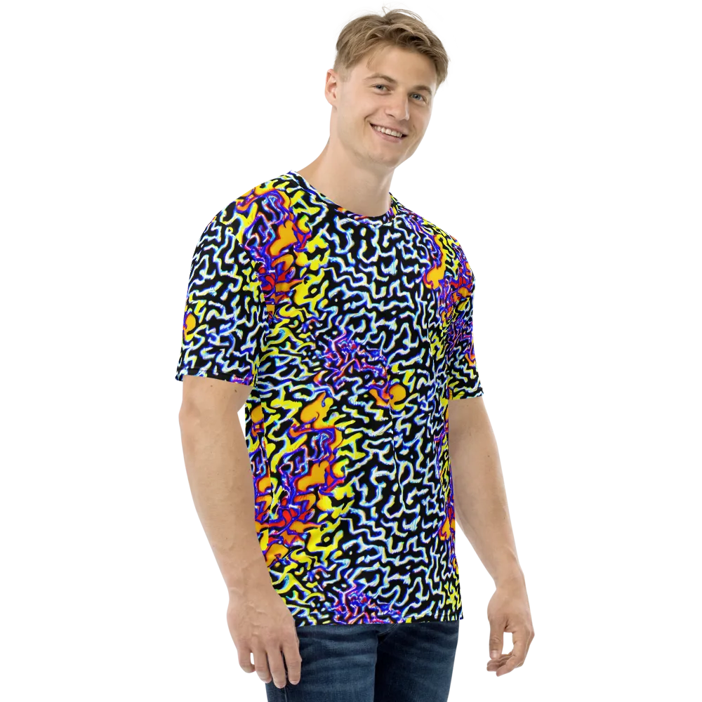 Acid Script on Men's Crew Neck T-Shirt — Right