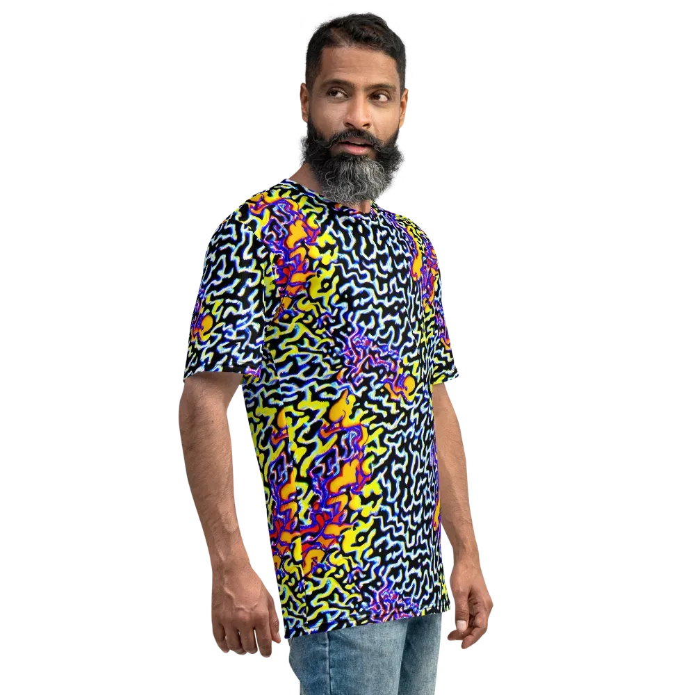 Acid Script on Men's Crew Neck T-Shirt — Right