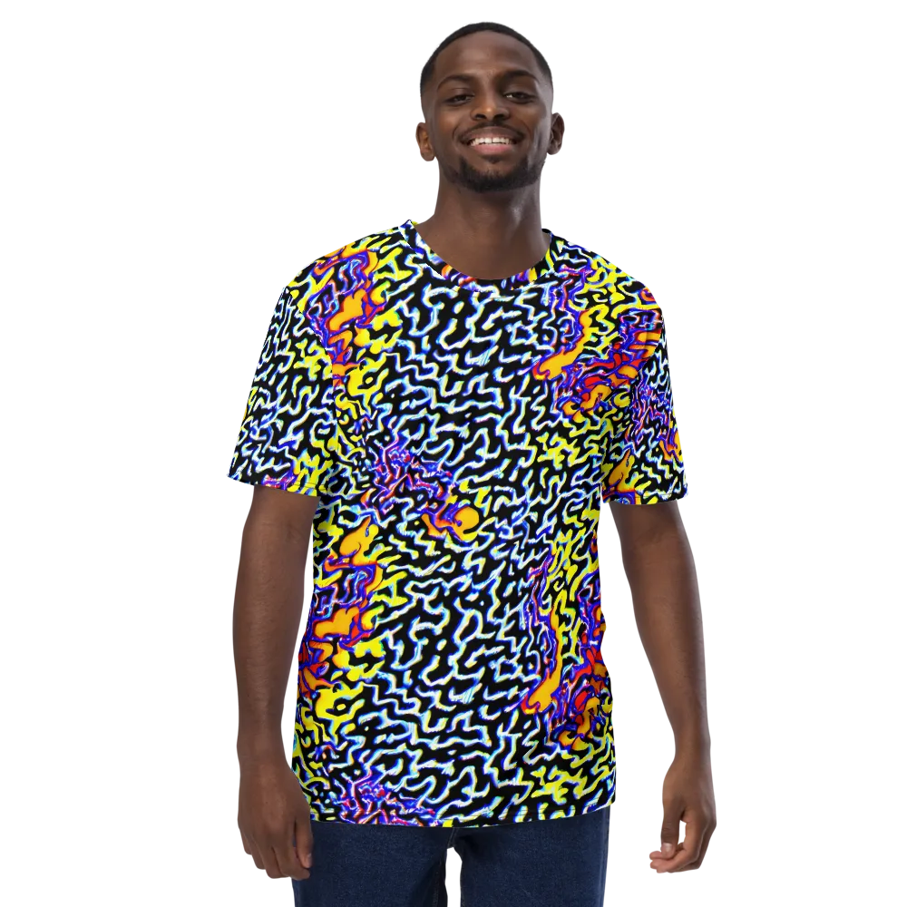 Acid Script on Men's Crew Neck T-Shirt — Front