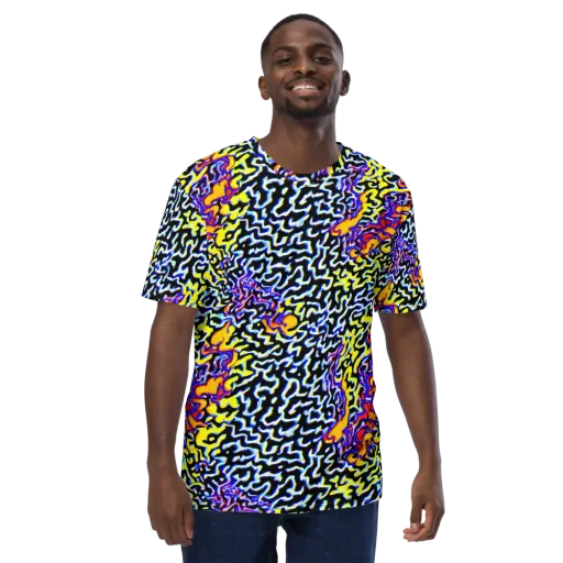 Acid Script on a Men's Crew Neck T-Shirt