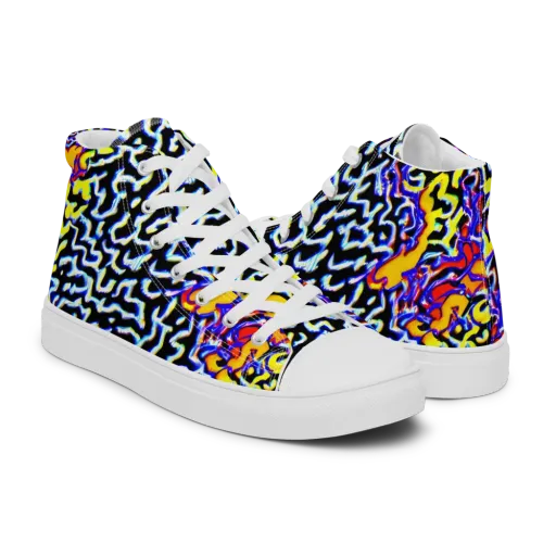 Acid Script on a Men's High Top Canvas Shoes