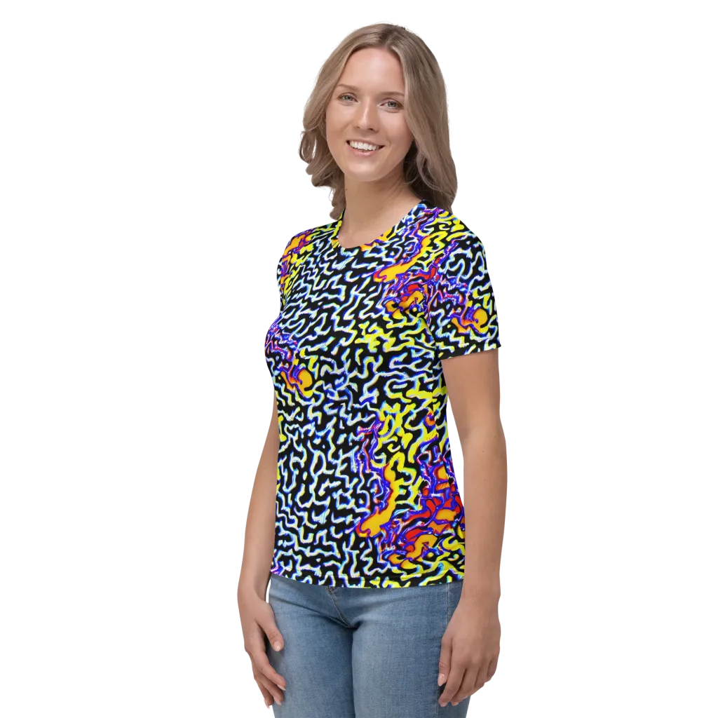 Acid Script on Women's Crew Neck T-Shirt — Left