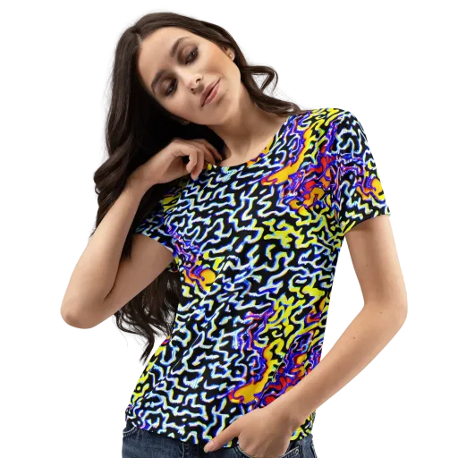 Acid Script on a Women's Crew Neck T-Shirt