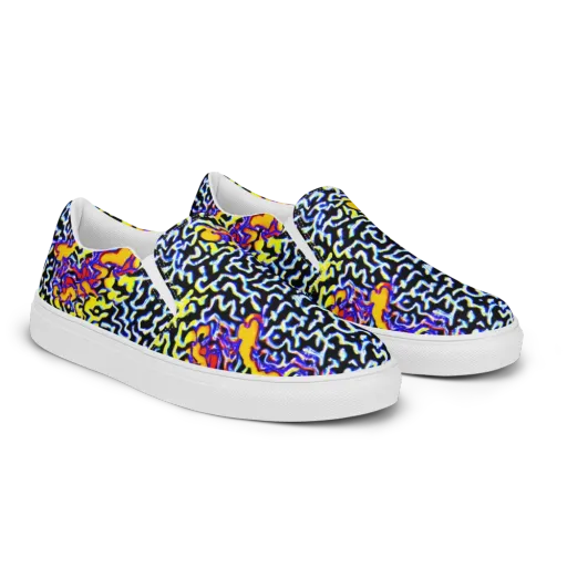 Acid Script on a Men's Slip-On Canvas Shoes