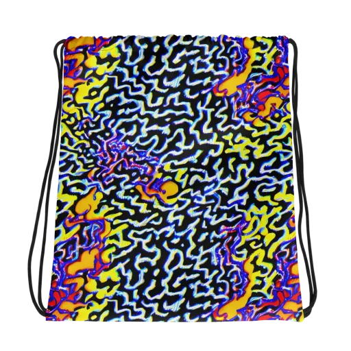 Acid Script on a Drawstring Bag