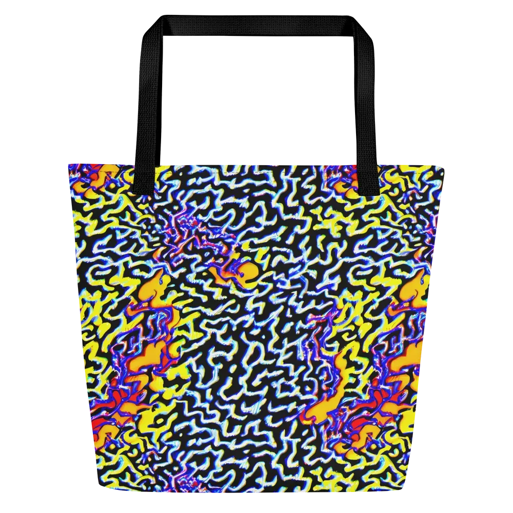 Acid Script on Large Tote Bag W/ Pocket — Front