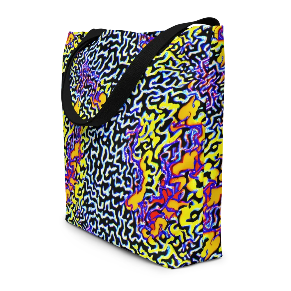 Acid Script on Large Tote Bag W/ Pocket — Front
