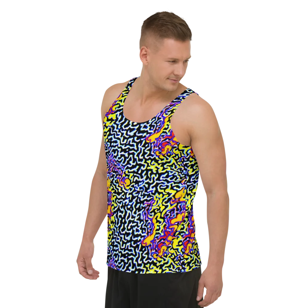 Acid Script on Men's Tank Top — Left Front