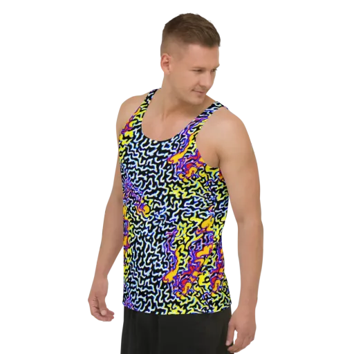 Acid Script on a Men's Tank Top