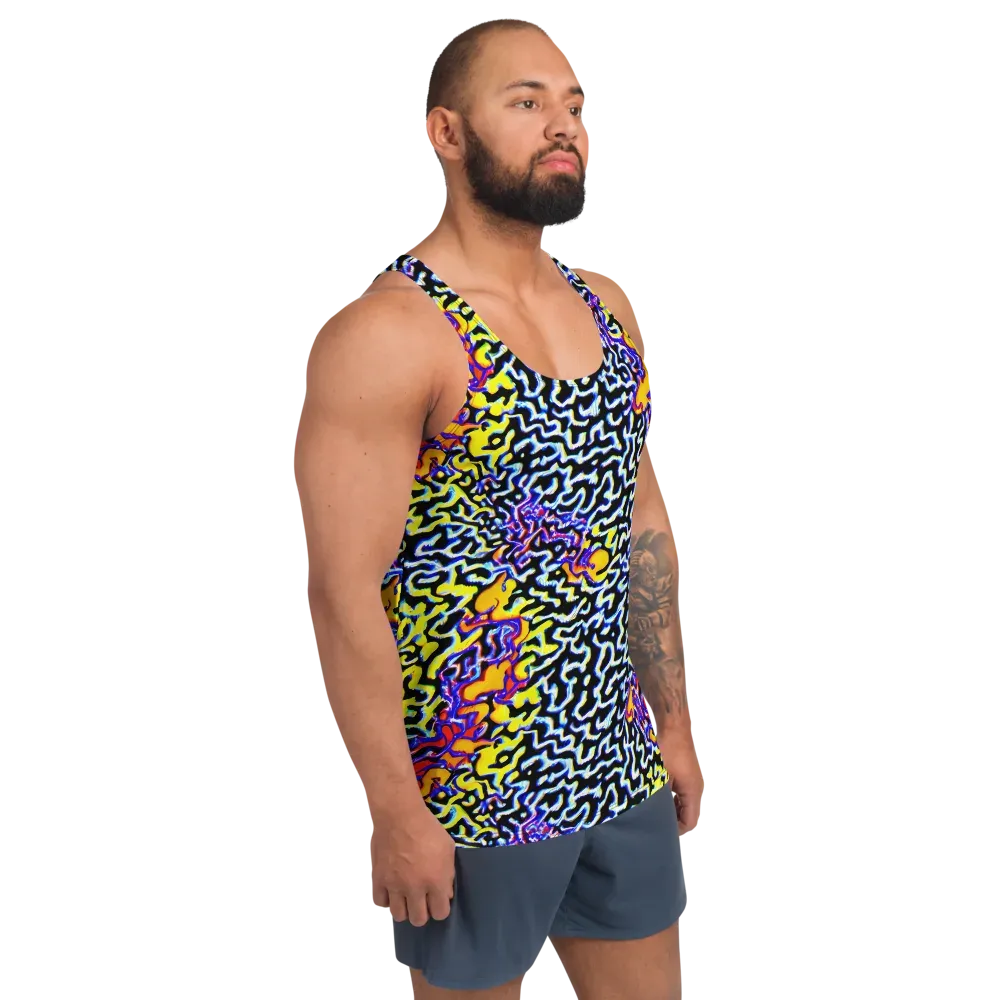 Acid Script on Men's Tank Top — Right Front