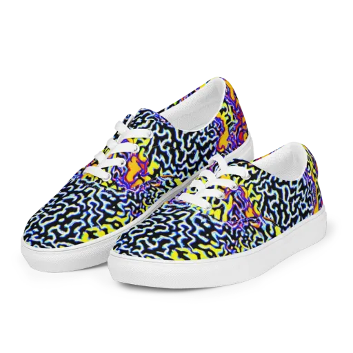 Acid Script on a Men's Lace-Up Canvas Shoes