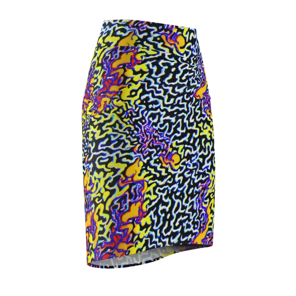 Acid Script on Pencil Skirt — Front Side