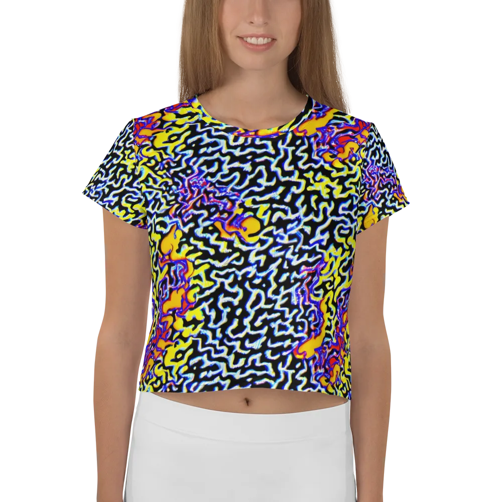 Acid Script on Crop Tee — Front