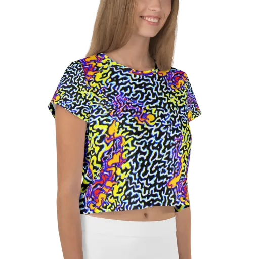 Acid Script on a Crop Tee