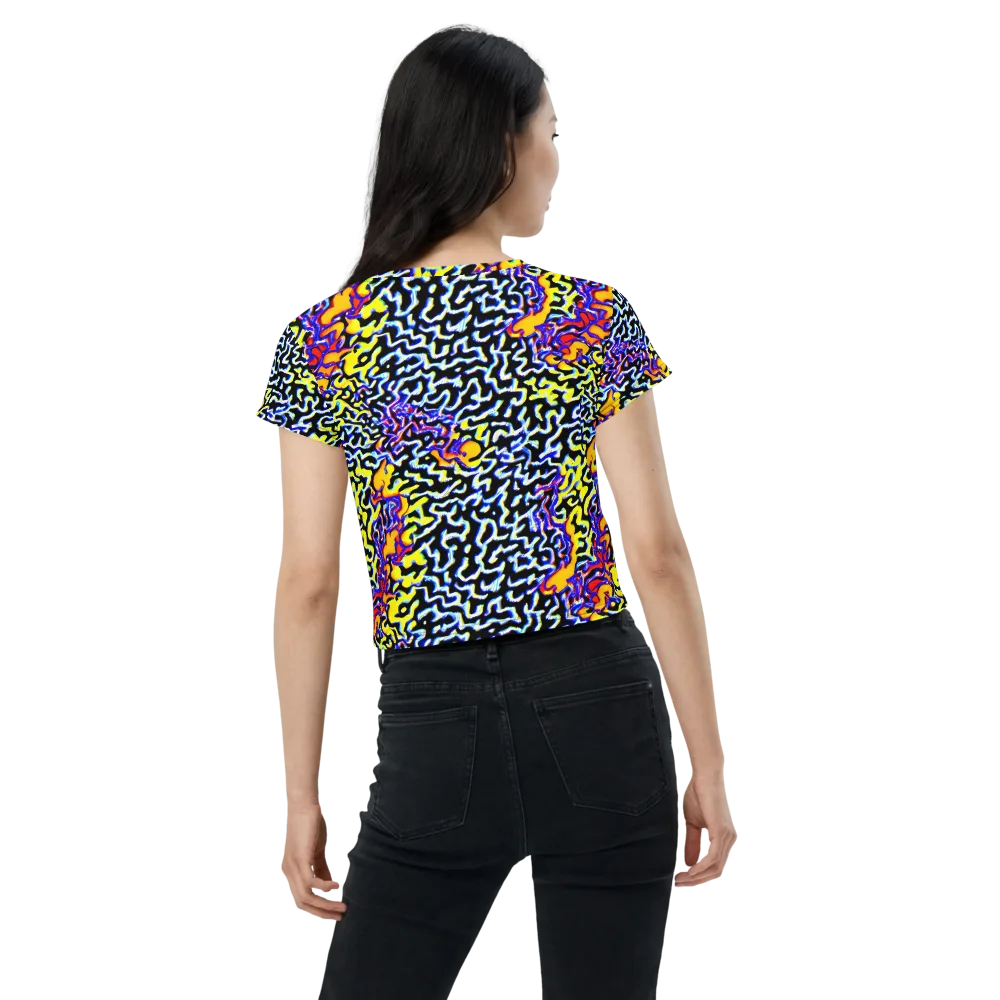 Acid Script on Crop Tee — Back