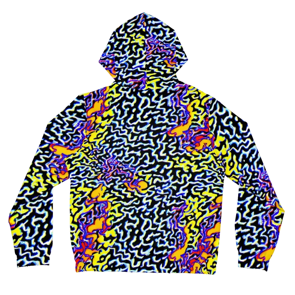 Acid Script on Women's Full-Zip Hoodie — Back