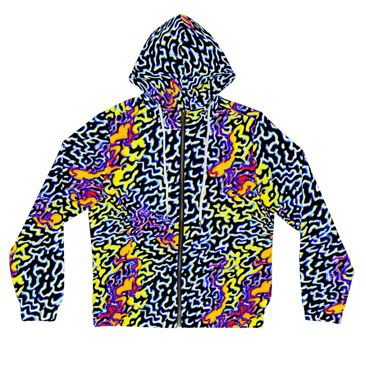 Acid Script on Women's Full-Zip Hoodie — Front