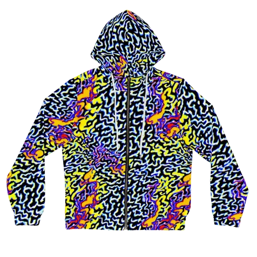 Acid Script on a Women's Full-Zip Hoodie