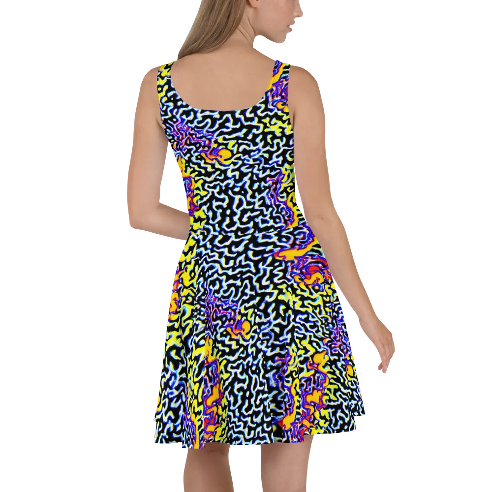 Acid Script on Skater Dress — Back