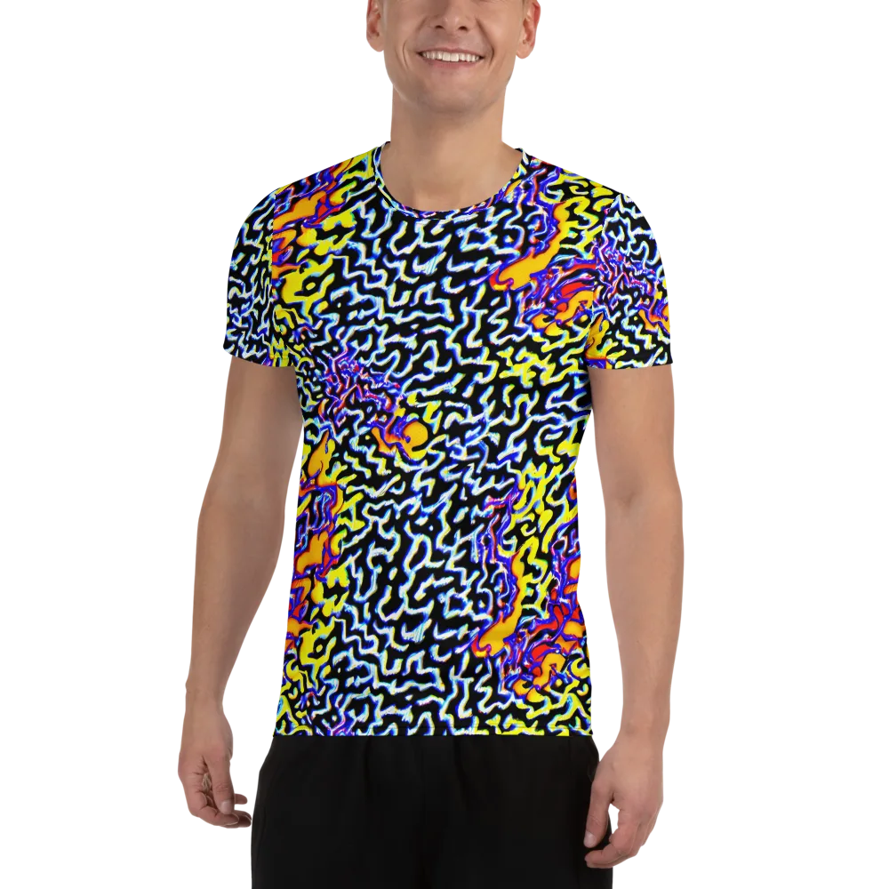Acid Script on Men's Athletic T-Shirt — Front