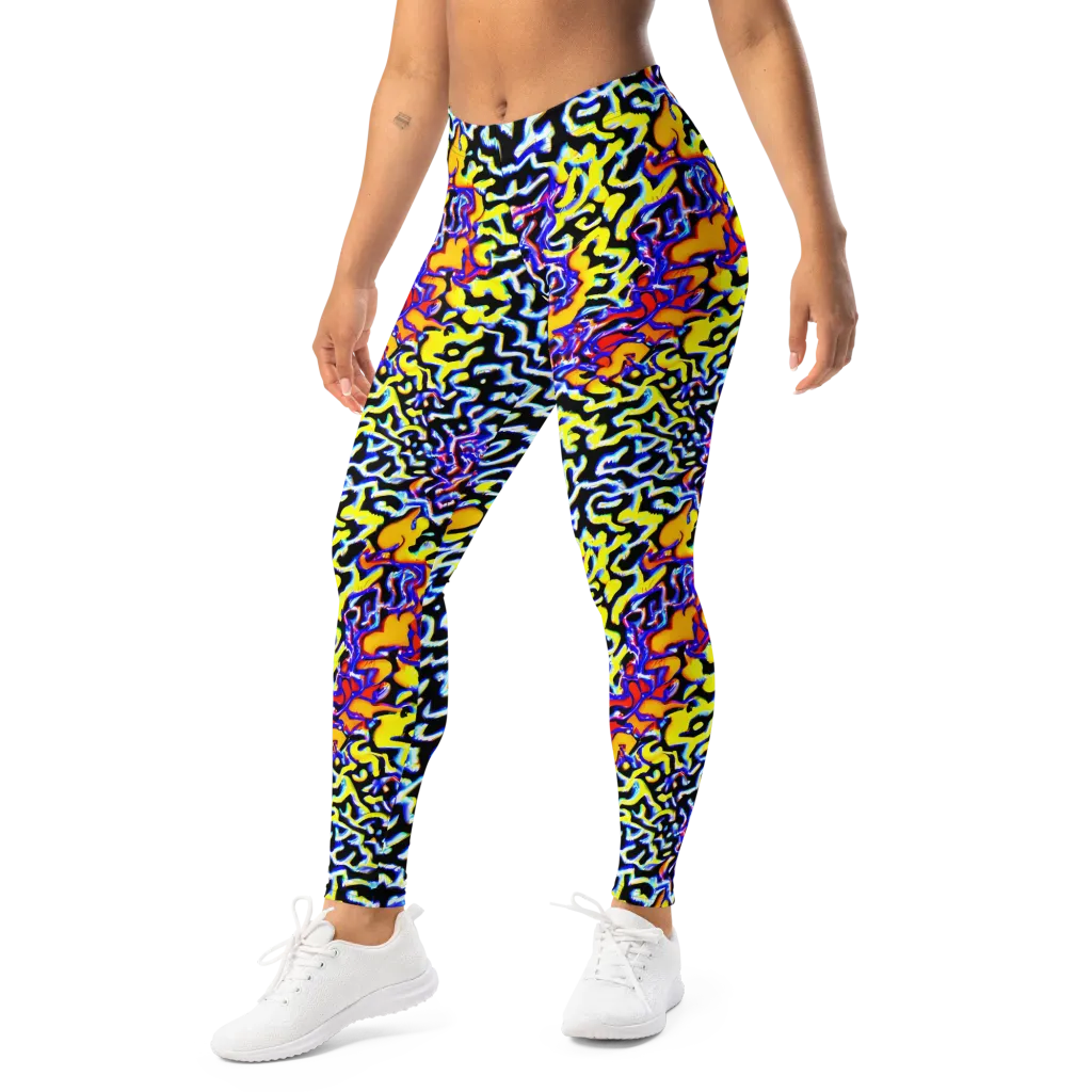 Acid Script on Leggings — Left Front