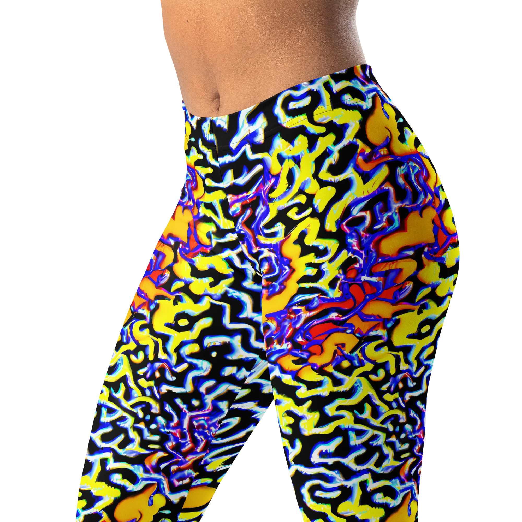 Acid Script on Leggings — Left Front