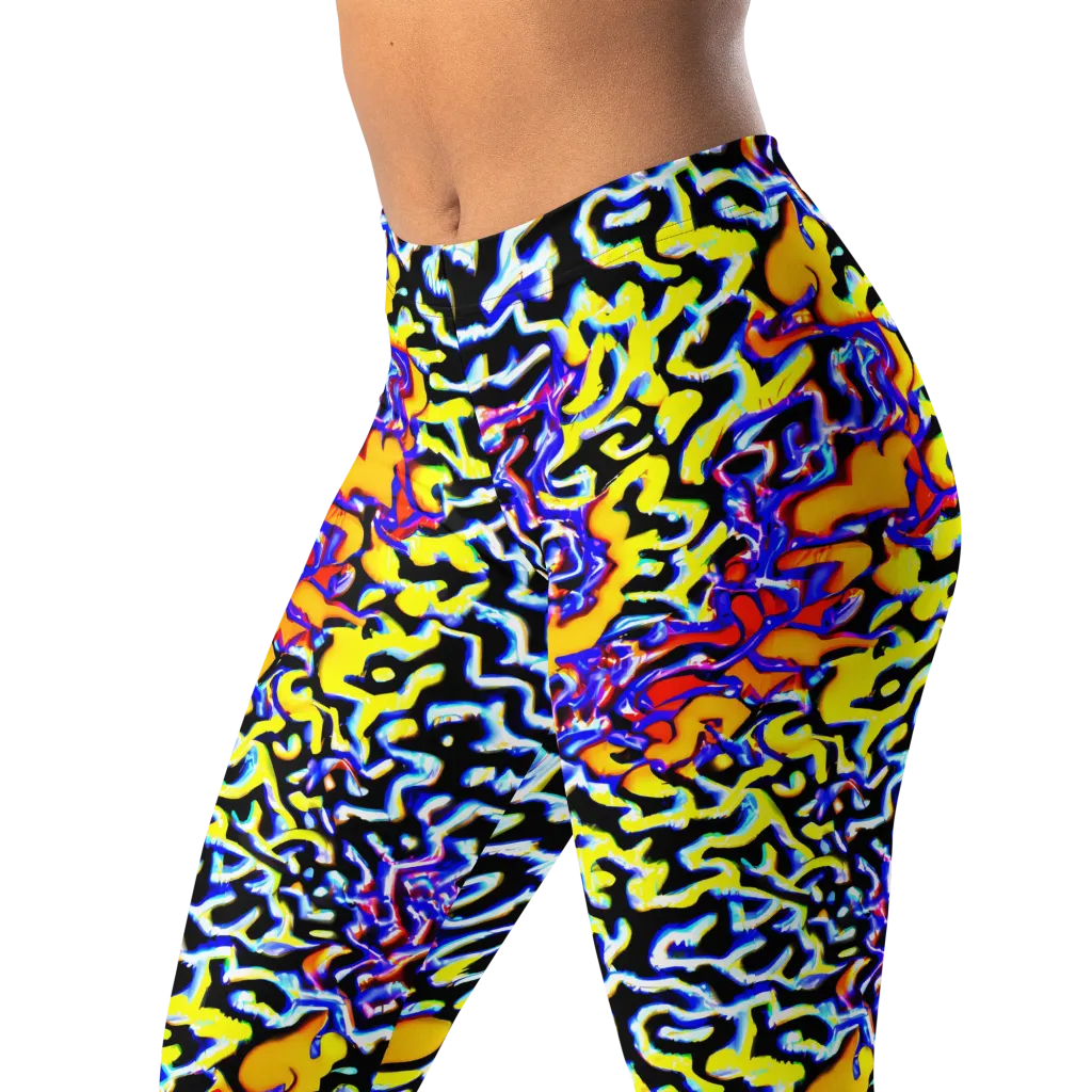 Acid Script on Leggings — Left Front