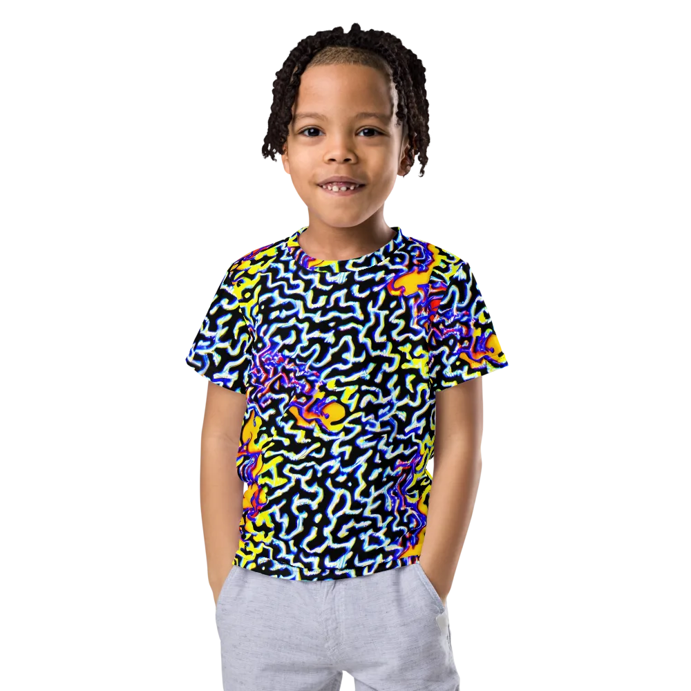 Acid Script on Kids Crew Neck T-Shirt — Front