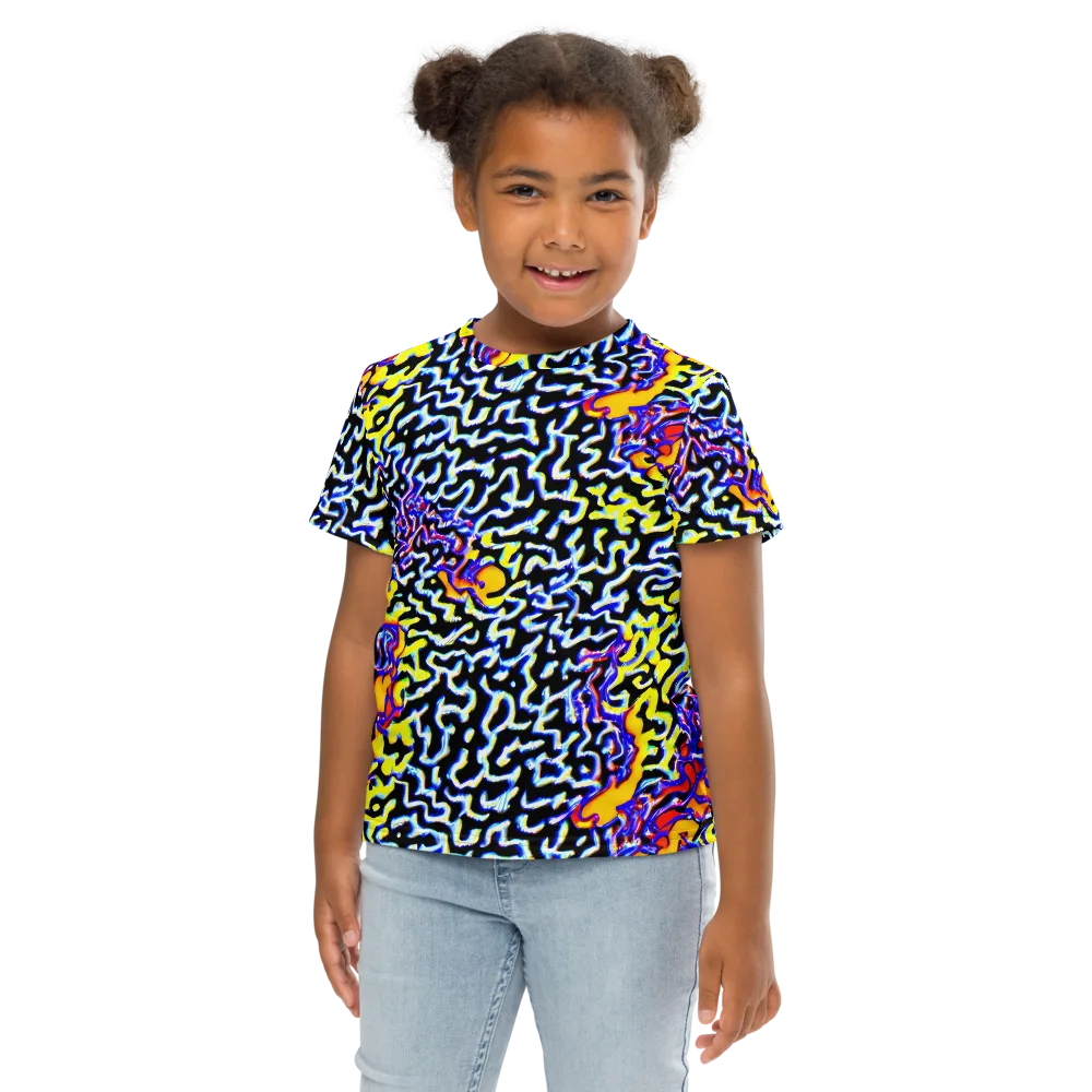 Acid Script on Kids Crew Neck T-Shirt — Front