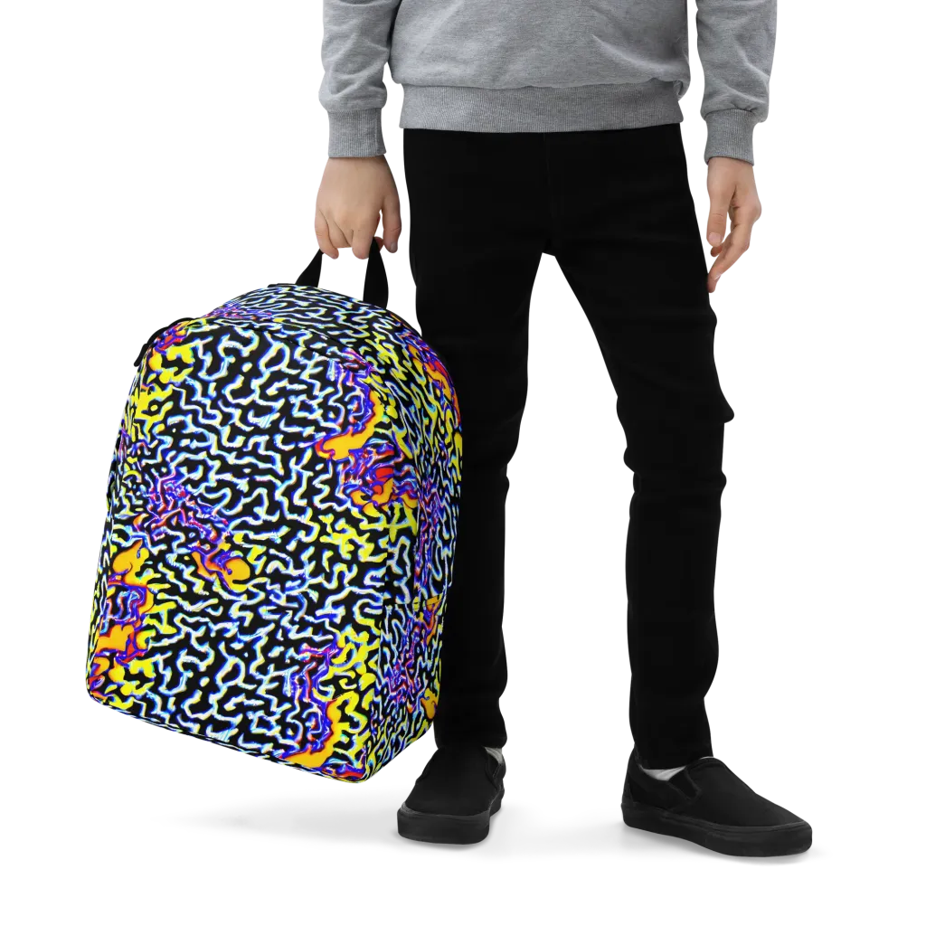 Acid Script on Minimalist Backpack — Zoomed-in