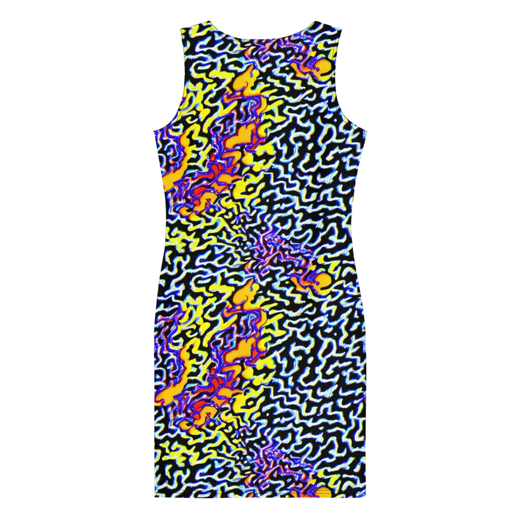Acid Script on Bodycon Dress — Back