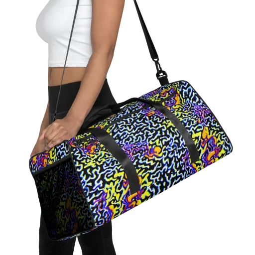 Acid Script on a Duffle Bag