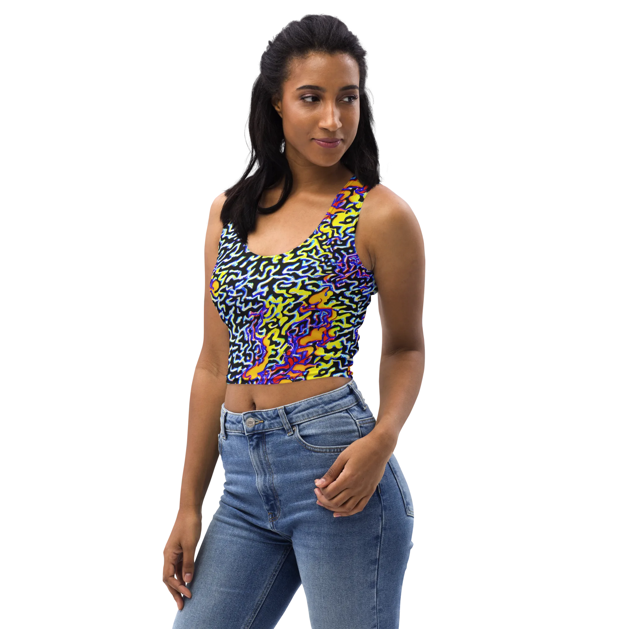 Acid Script on Crop Top — Left Front