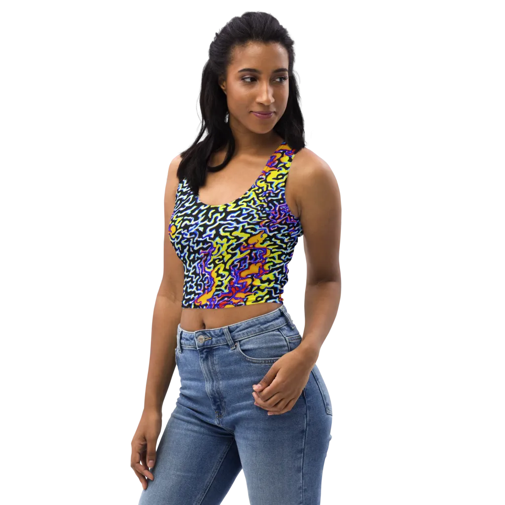 Acid Script on Crop Top — Left Front