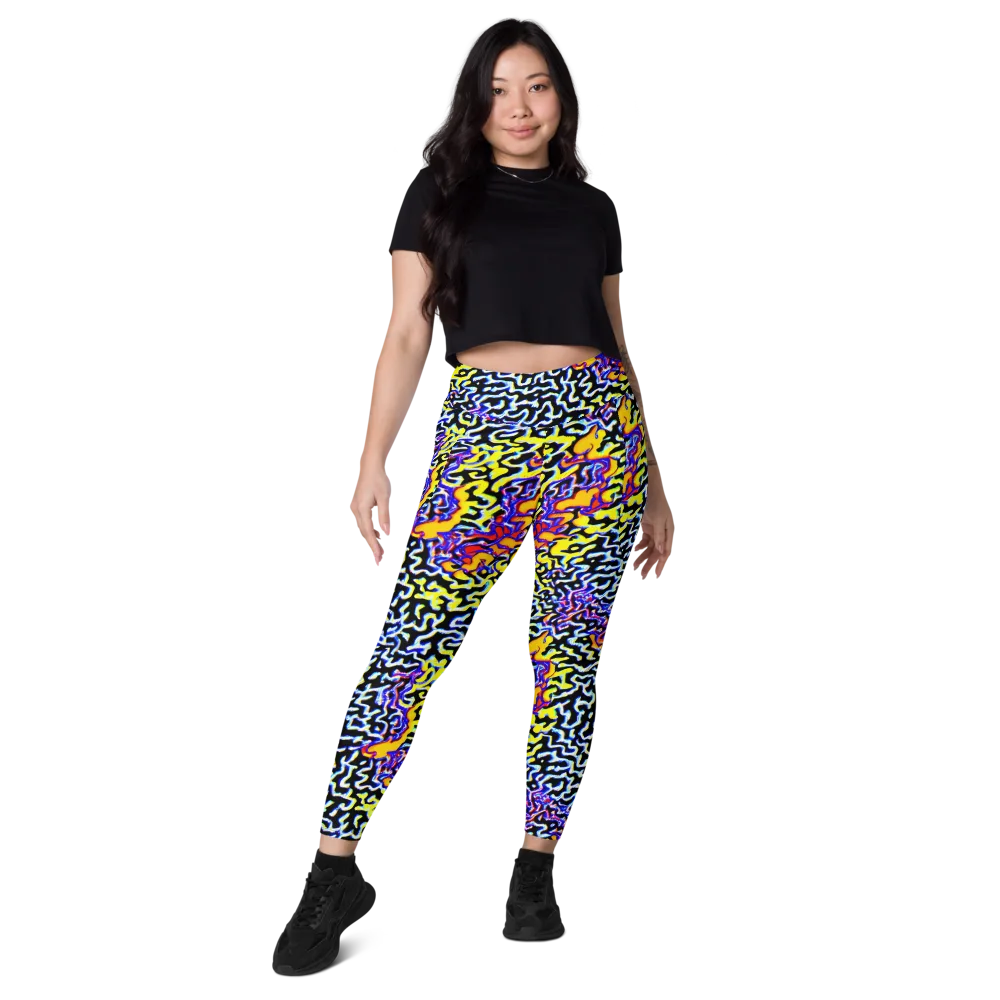 Acid Script on Leggings with Pockets — Front