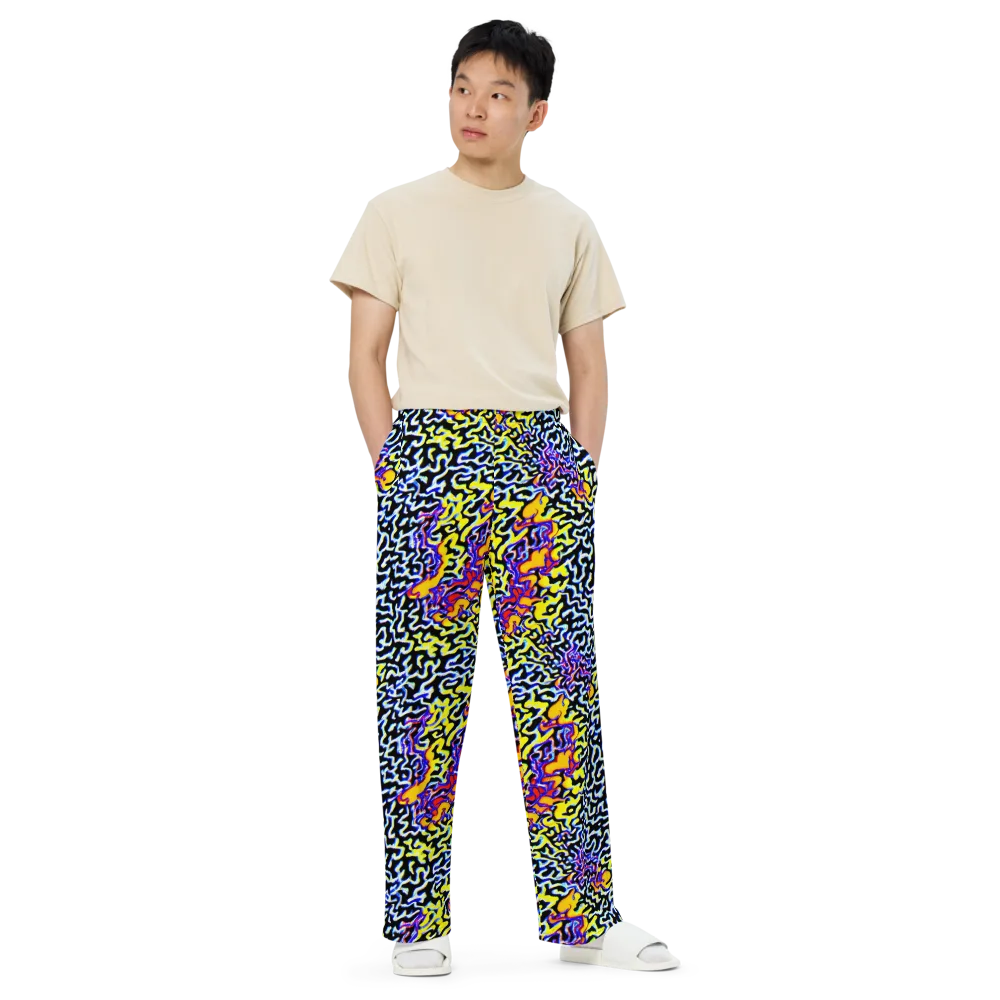 Acid Script on Wide-Leg Pants — Front