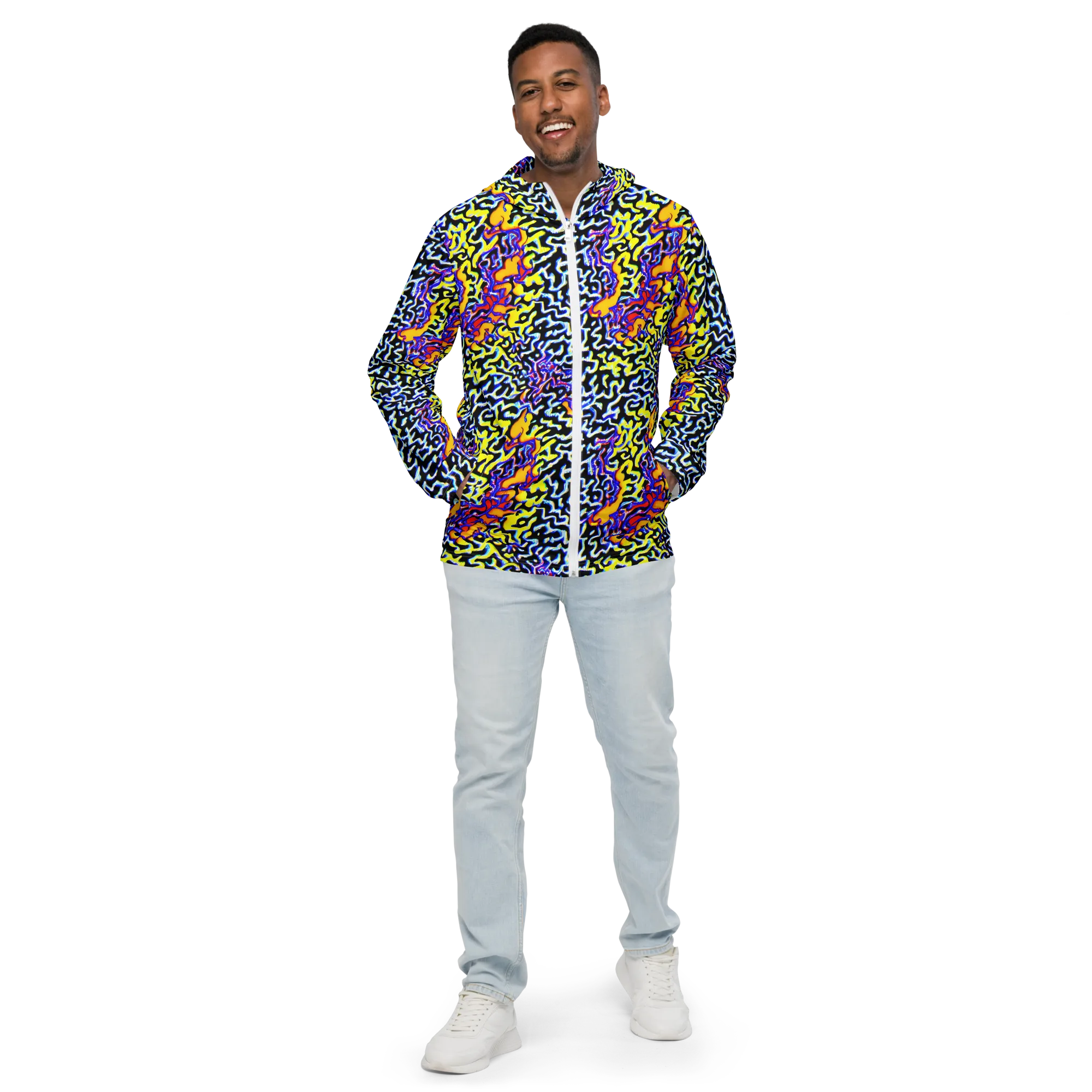 Acid Script on Men's Windbreaker — Front