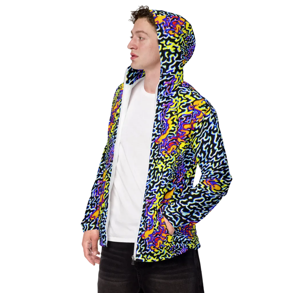Acid Script on Men's Windbreaker — Left Front