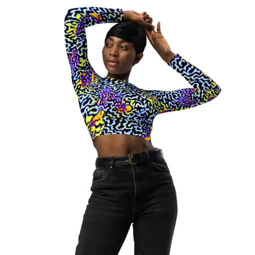 Acid Script on a Long Sleeve Crop Top