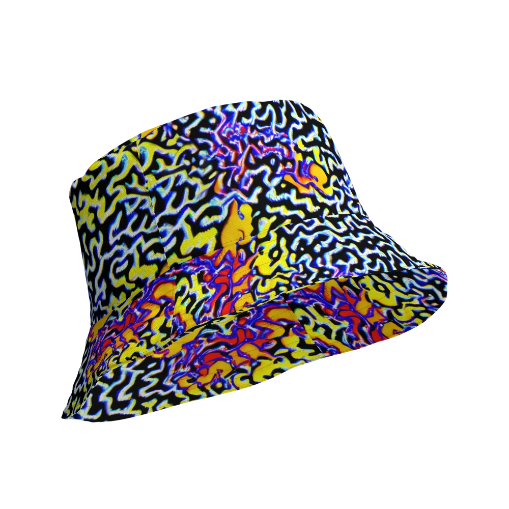 Acid Script on Reversible Bucket Hat — Product details Outside