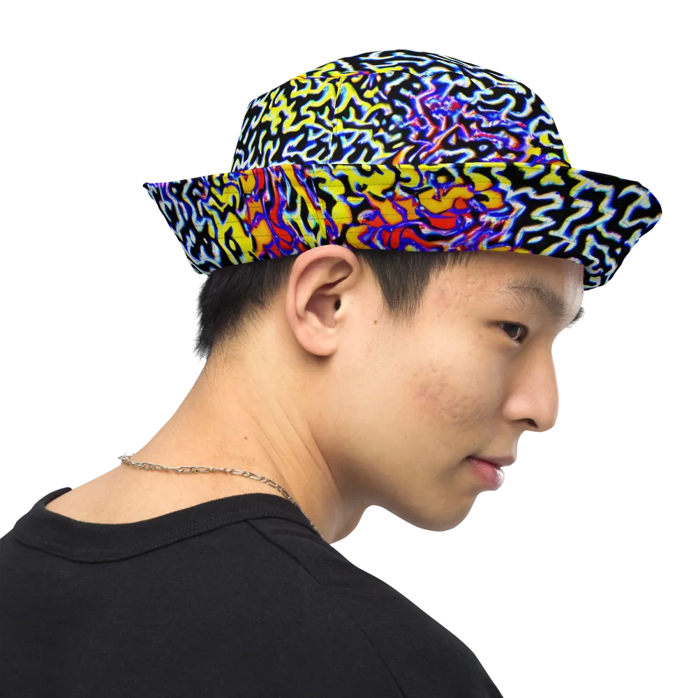 Acid Script on Reversible Bucket Hat — Right Outside